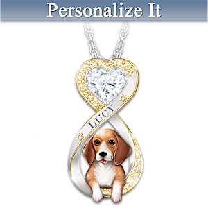 Always In My Heart Beagle Pendant Necklace
