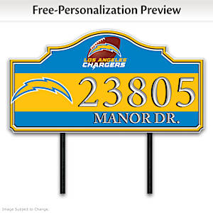 Los Angeles Chargers Personalized Address Sign
