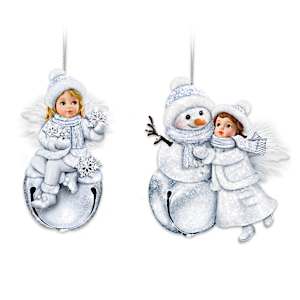 Heaven's Little Wonders Snow Angel Bell Ornament Set