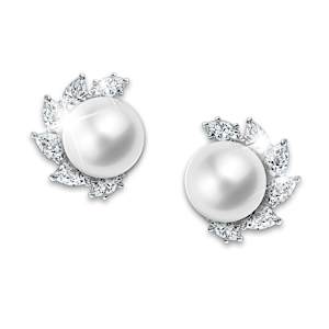 Hollywood Glamour Simulated Pearl Earrings