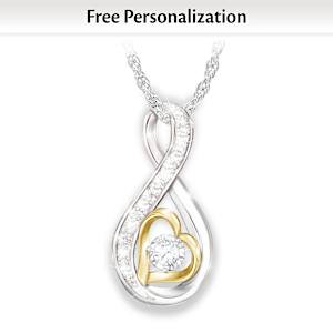 Genuine Diamond Unwavering Support USMC Pendant Necklace