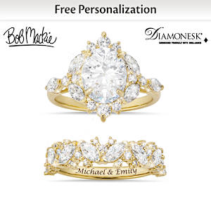 Bob Mackie Falling In Love Personalized Bridal Ring Set