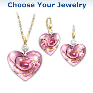 Heart Of Venice Murano-Style Glass Necklace And Earrings Set