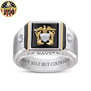 Black Onyx And Diamond Sailor Of Distinction Ring