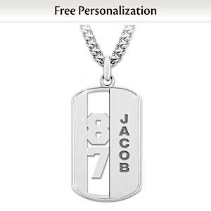 My Number Personalized Dog Tag Pendant Necklace