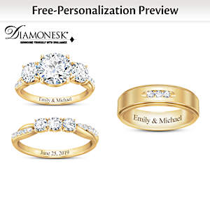 4.5-Carat Infinite Love Personalized Wedding Ring Set
