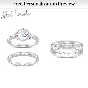 Genuine Topaz My Love, My Everything Wedding Ring Set