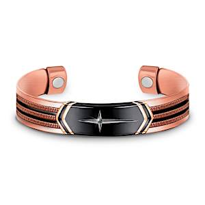 God Gives Strength Onyx And Copper Bracelet
