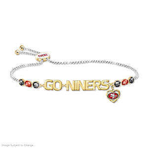1.5-Carat Crystal San Francisco 49ers Fan Cheer Bracelet