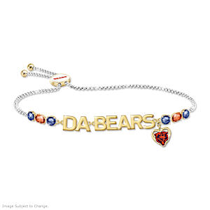 1.5-Carat Crystal Chicago Bears Fan Cheer Bracelet