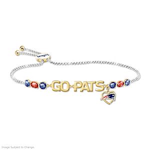 1.5-Carat Crystal New England Patriots Fan Cheer Bracelet