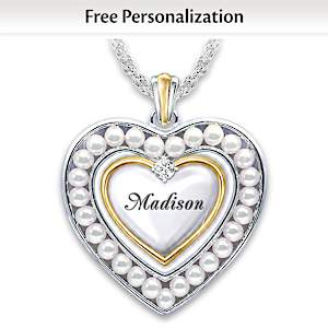 Grandma's Pearls Of Wisdom Personalized Pendant Necklace