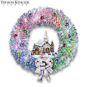Thomas Kinkade Studios Silver Blessings Wreath