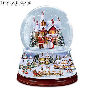Thomas Kinkade Studios North Pole Wonders Glitter Globe