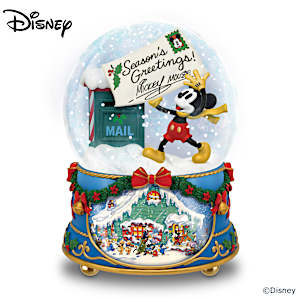 Season's Greetings From Disney Mickey Mouse Snowglobe
