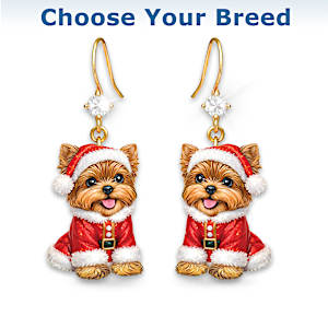 Santa Paws Christmas Dog Earrings