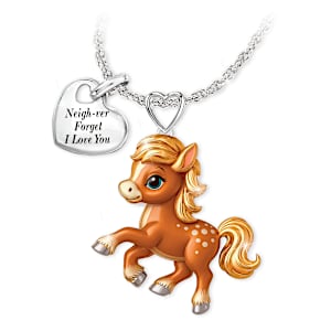 Granddaughter Neigh-ver Forget My Love Horse Necklace