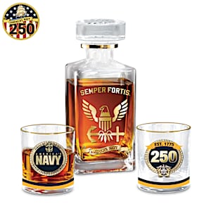 U.S. Navy 250th Anniversary Decanter Set