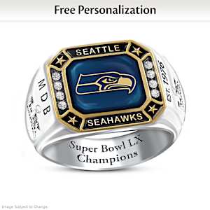 Seattle Seahawks Super Bowl LX Personalized Ring