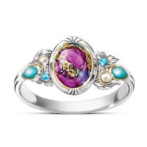Genuine Gemstone Desert Mosaic Turquoise Ring