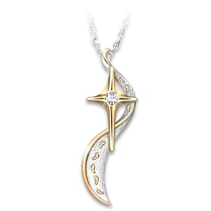 Footprints In The Sand Diamond Pendant Necklace