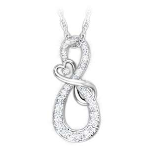 12 Diamond Mother & Daughter Pendant Necklace