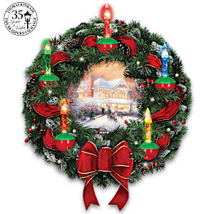 Thomas Kinkade Studios Vintage Christmas Wreath