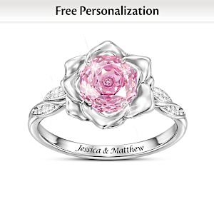 My Sweetheart Rose-Cut Personalized Ring