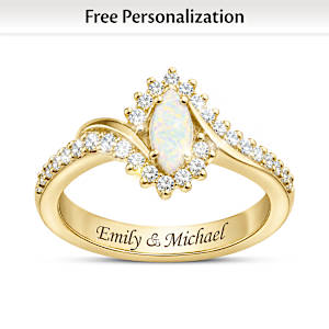 Ethiopian Opal Our Love That Shines Personalized Ring