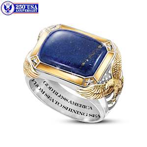2.5-Carat Lapis Lazuli God Bless America Ring