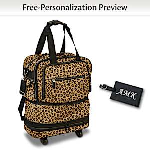On My Way Leopard Print Personalized Travel Bag