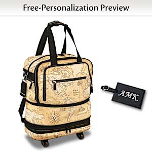On My Way World Map Personalized Travel Bag