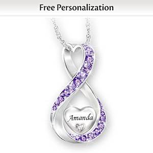 Birthstone And Diamond Always Loved Personalized Necklace