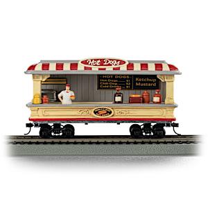 Hot Dog Vendor Model Train Car And Figurine Set