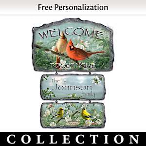 Songbirds Of The Season Personalized Welcome Sign Collection