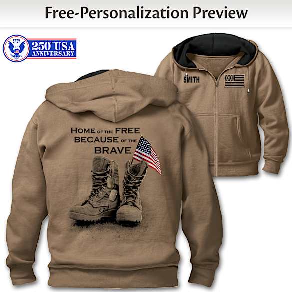 Salute to the Brave Personalized Men's Hoodie