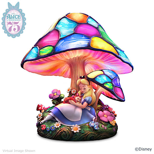 disney alice in wonderland sculpture lights up