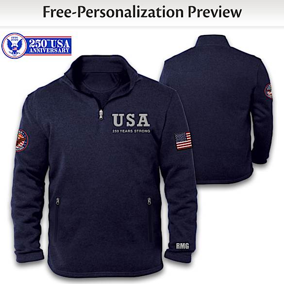 USA 250th Anniversary Personalized Men's Pullover