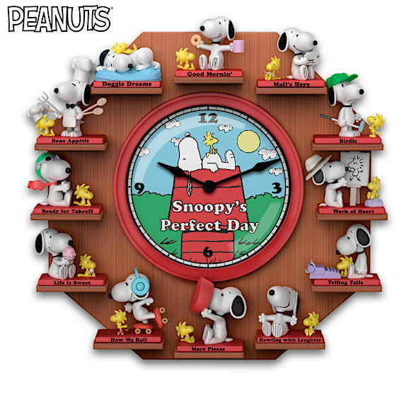 PEANUTS Snoopy's Perfect Day Wall Clock Collection