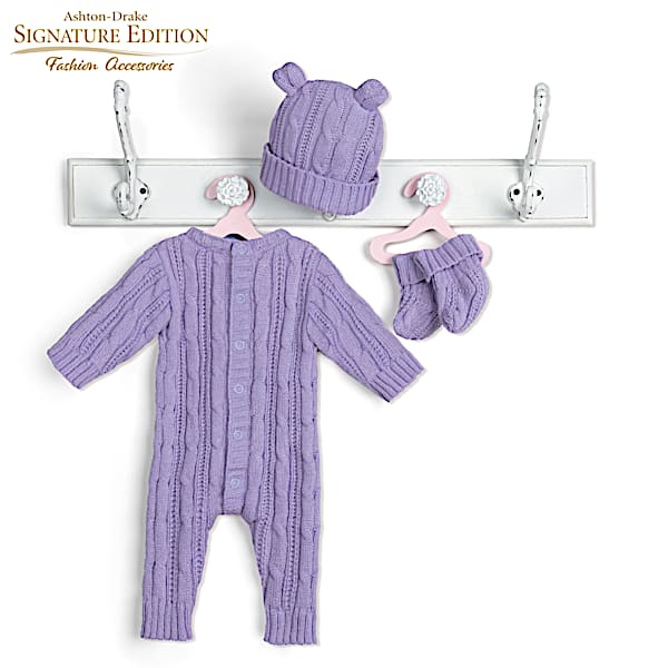 3 Piece Purple Sleeper Ensemble That Fits Baby Dolls 17 To 19 By Designer Victoria Jordan
