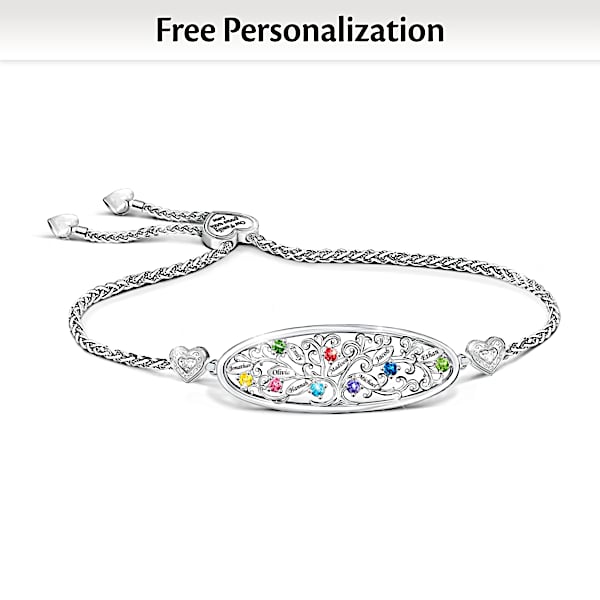 Personalized family tree bracelet store