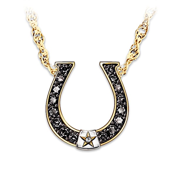 Black diamond horseshoe necklace on sale