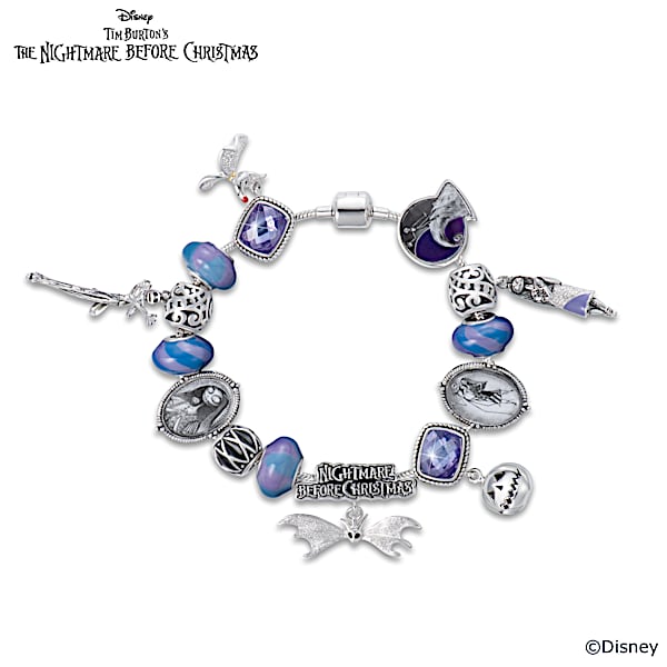 Bracelet Disney Tim Burtons The Nightmare Before Christmas Beaded Glass Charm Bracelet