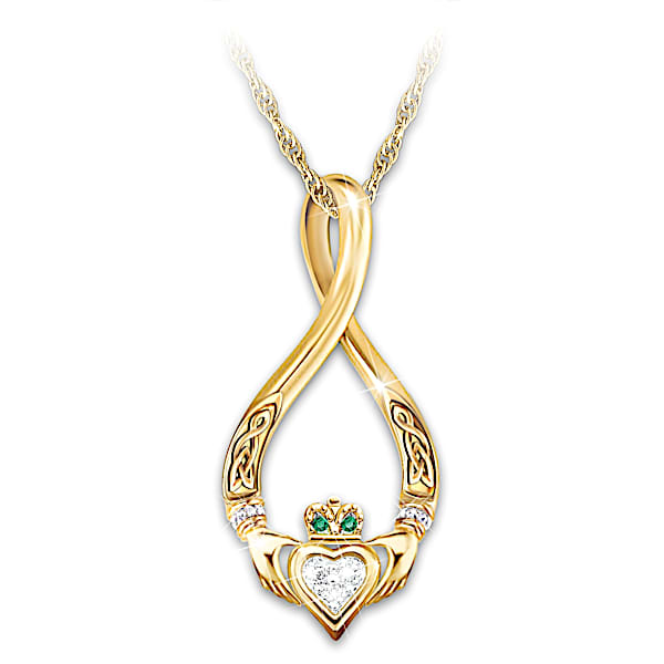 名作 And Claddagh Infinity Peridot Necklace Pendant Gemstone アクセサリー