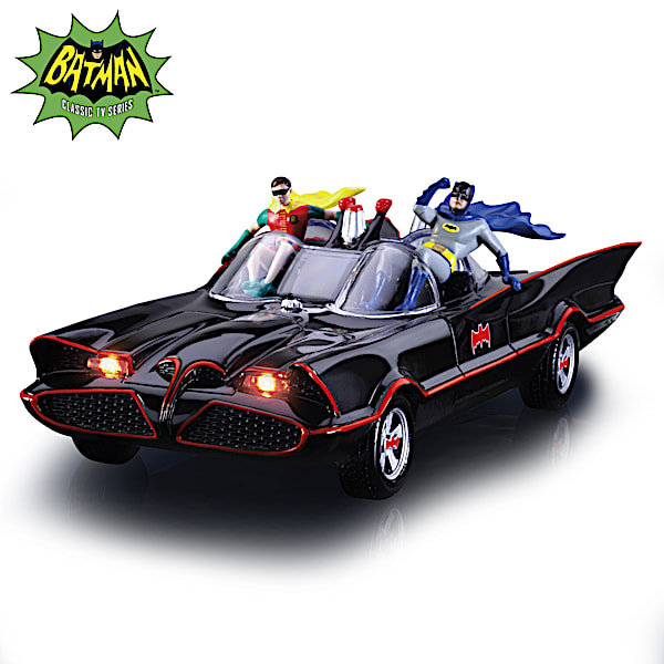 BATMAN Classic TV Series Illuminated BATMOBILE Sculpture