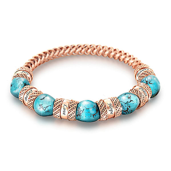Touch Of Heaven Healing Womens Turquoise Copper Bracelet