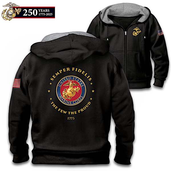 Marine Corps Hoodie - EGA Zip-Up Hoodie | Marine Corps Direct