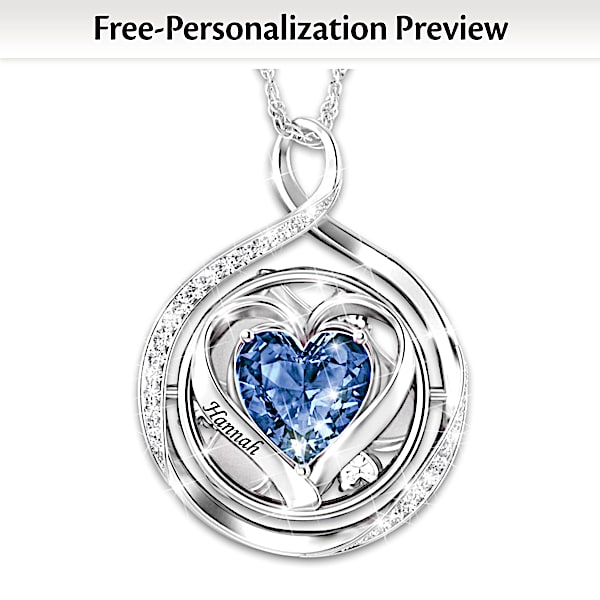 Engraved crystal necklace store