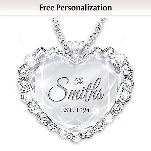 Personalized crystal necklace shop