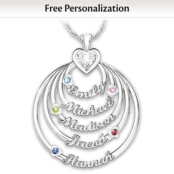 Mother's Family Circle Birthstone Pendant or Necklace Mother's Family Circle Birthstone Pendant or Necklace